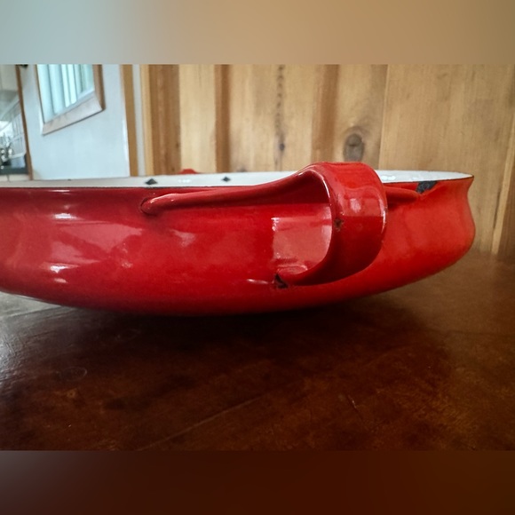 Vintage Dansk Kobenstyle Enamelware Paella pan (red is available, yellow sold) - Picture 11 of 15